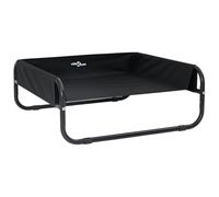 vidaXL Raised Dog Bed Black ML Oxford Fabric and Steel
