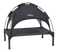vidaXL Raised Dog Bed Black Polyester Metal Frame