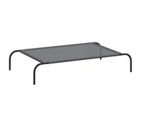 vidaXL Raised Dog Bed Grey 110 x 65 x 20 cm Textilene and Steel, Raised Dog Bed, Outdoor Dog Bed, Cooling Dog Bed