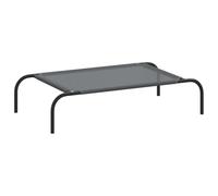 vidaXL Raised Dog Bed Grey 90 x 50 x 20 cm Textilene and Steel, Raised Dog Bed, Outdoor Dog Bed, Cooling Dog Bed