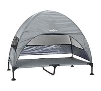vidaXL Raised Dog Bed with Removable Roof Light Grey XL Steel