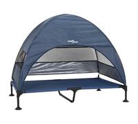 vidaXL Raised Dog Bed with Removable Roof Navy XL Steel