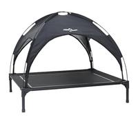 vidaXL Raised Dog Bed with Removable Roof Black L Steel