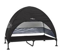 vidaXL Raised Dog Bed with Removable Roof Black XL Steel