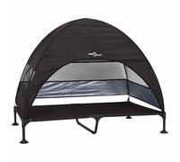 vidaXL Raised Dog Bed with Removable Roof Black XL Steel