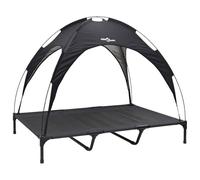 vidaXL Raised Dog Bed with Removable Roof Black XL Steel