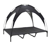 vidaXL Raised Dog Bed with Removable Roof Black XL Steel