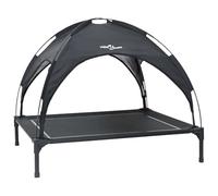 vidaXL Raised Dog Bed with Removable Roof Black XL Steel