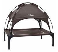 vidaXL Raised Dog Bed with Removable Roof Brown S Steel