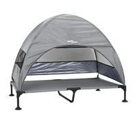 vidaXL Raised Dog Bed with Removable Roof Light Grey XL Steel