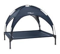 vidaXL Raised Dog Bed with Removable Roof Navy Blue XL Steel