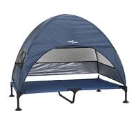 vidaXL Raised Dog Bed with Removable Roof Navy XL Steel