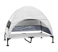 vidaXL Raised Dog Bed with Removable Roof Silver Grey XL Steel