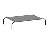 vidaXL Raised Dog Kennel Grey 110 x 65 x 20 cm Oxford/Steel Canvas, Raised Dog Bed, Outdoor Dog Bed, Cooling Dog Bed