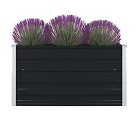 vidaXL Raised Garden Bed Galvanised Steel Anthracite Planter Pot Flower Boxes