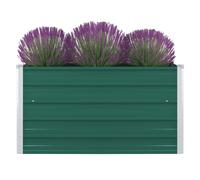 vidaXL Raised Garden Bed 100x100x45 cm Galvanised Steel Green