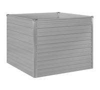 vidaXL Raised Garden Bed 100x100x77cm Galvanised Steel Grey, Grey