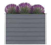 vidaXL Raised Vegetable Garden Bed Galvanised Steel Grey Flower Pot Planter