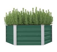 vidaXL Raised Garden Bed Galvanised Steel Green Backyard Planter Flower Box