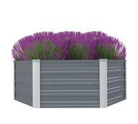 vidaXL Raised Garden Bed 129x129x46 cm Galvanised Steel Grey UK HOT