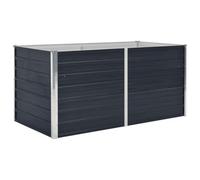 vidaXL Raised Garden Bed Galvanised Steel Garden Planter Flower Pot Vegetable Planter Bed Outdoor Balcony Patio Planter 160x80x45cm Anthracite