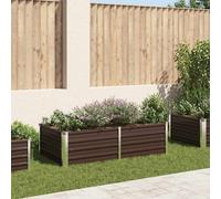 vidaXL Raised Garden Bed 160x80x45 cm Galvanised Steel Brown