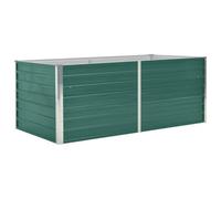vidaXL Raised Garden Bed Galvanised Steel Garden Planter Flower Pot Vegetable Planter Bed Outdoor Balcony Patio Planter 160x80x45cm Green