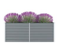vidaXL Raised Garden Bed 160x80x45 cm Galvanised Steel Grey