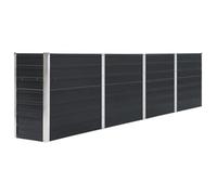 vidaXL Raised Garden Bed in Galvanised Steel - Rectangular Plant Planter for Indoor/Outdoor Use - Anthracite Finished Garden Box