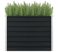 vidaXL Raised Garden Bed Anthracite 100x100x77cm Galvanised Steel Planter Pot