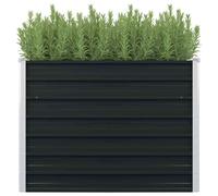 vidaXL Raised Garden Bed Anthracite 100x100x77cm Galvanised Steel Planter Pot