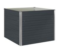 vidaXL Raised Garden Bed- Anthracite Galvanised Steel Square Planter for Outdoor Patio, Deck, or Balcony