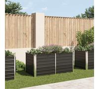 vidaXL Raised Garden Bed Anthracite 160x80x77 cm Galvanised Steel