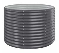 vidaXL Raised Garden Bed - Anthracite Powder-coated Steel Planter Pot - Round, Outdoor Suitable for Garden, Patio, Balcony - 100x100x68 cm