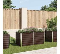 vidaXL Raised Garden Bed Brown 160x80x77cm Galvanised Steel