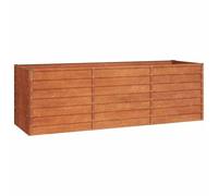 vidaXL Raised Garden Bed for DIY Enthusiasts - Corten Steel - Rusty Colour - Durable and Weathering - Ample Space for Plants - Safe Edge Fold Design