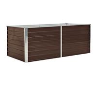 vidaXL Raised Garden Bed Galvanised Steel Garden Planter Flower Pot Vegetable Planter Bed Outdoor Balcony Patio Planter 160x80x45cm Brown