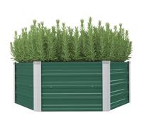 vidaXL Raised Garden Bed Galvanised Steel Green Backyard Planter Flower Box