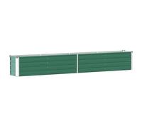 vidaXL Raised Garden Bed - Galvanised Steel Green Planter - Suitable for Outdoor Use - Spacious Design for Vegetables, Herbs, Flowers - 320x40x45 cm