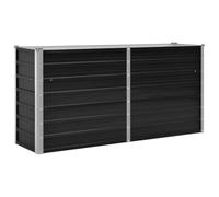 vidaXL Raised Garden Bed -Galvanized Steel Planter, Anthracite Large Outdoor Pot for Planting, Vegetables, and Flowers, Weather Resistant and DIY Friendly