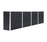 vidaXL Raised Garden Bed in Galvanised Steel - Rectangular Plant Planter for Indoor/Outdoor Use - Anthracite Finished Garden Box