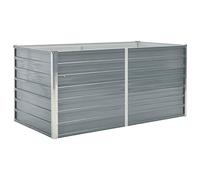 vidaXL Raised Vegetable Garden Bed Galvanised Steel Grey Flower Pot Planter