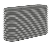 vidaXL Raised Garden Bed in Grey for Outdoor Use - Powder-coated Steel Construction, with Ample Space for Plants, Vegetables, and Flowers - Requires Assembly - Size: 114x40x68 cm