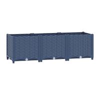 vidaXL Raised Garden Bed in Grey - Weather-Resistant Polypropylene Outdoor Planter for Vegetables, Herbs and Flowers, Rectangular Shape, 120 x 40 x 38 cm