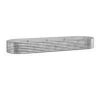 vidaXL Raised Garden Bed in Silver - Sturdy Powder-Coated Steel Structure, Weather-Resistant Material, DIY-friendly Assembly