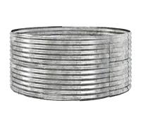 vidaXL Raised Garden Bed, Powder-Coated Steel Planter for Patio, Balcony, Garden, Silver, Round, 140x140x68 cm