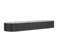 vidaXL Raised Garden Bed - Powder-Coated Steel Planter in Anthracite, 296x80x36 cm, Durable & Weather-Resistant, Ideal for Outdoor Gardening
