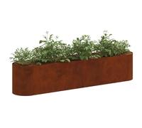 vidaXL Raised Garden Bed Weathering Steel 200 x 40x 40 cm, Modern Garden Planter, Weather Resistant Raised Bed, Outdoor Gardening Solution, Efficient Decorative Plant Container