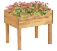 vidaXL Solid Acacia Wood Raised Garden Planter Outdoor Flower Bed Box Brown