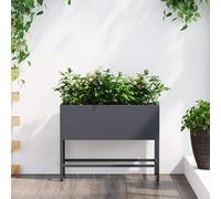 vidaXL Raised Garden Planter Anthracite 60 x 26 x 45 cm Steel